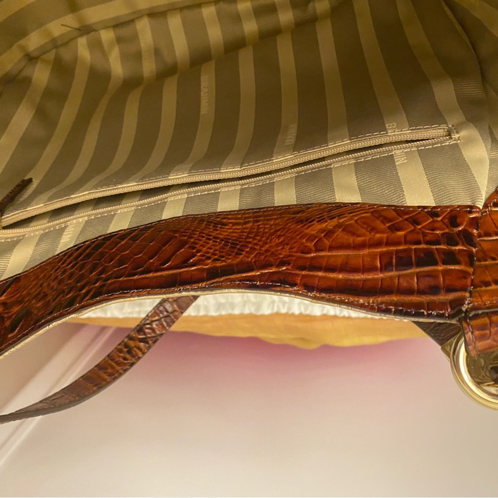 Brahmin Marianna Rose Gold Provence, embossed genuine leather Tote/Satchel. - Picture 11 of 12